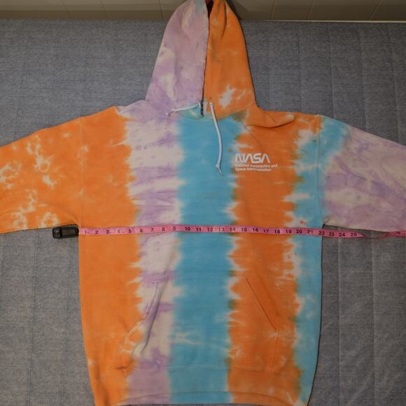 Artist Union NASA Tie Dye Hoodie Large Orange Blue Purple Space Shuttle - Picture 8 of 10